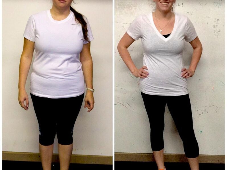 Дівчина до і після схуднення на дієті Дюкана